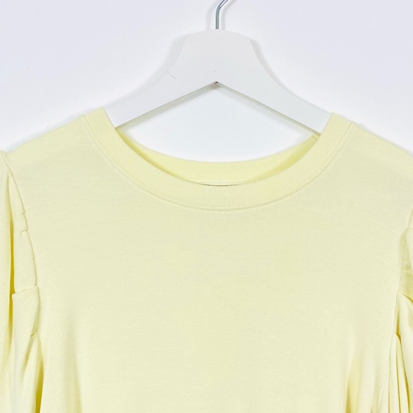 Dynamite Light Yellow Puff Shoulder Sweatshirt - Picture 3 of 4